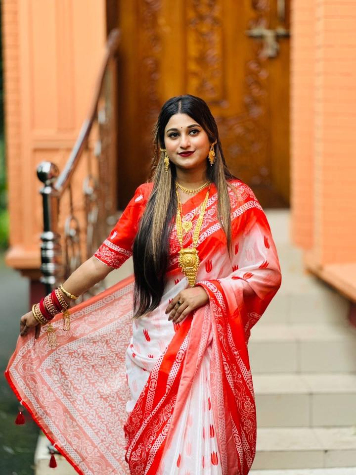 Chanderi silk sharee with blause pcs